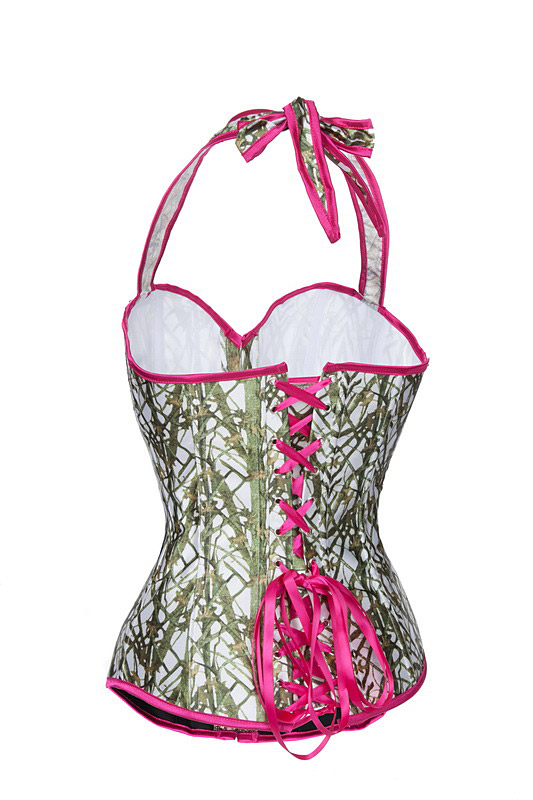 Boned Halter Corset Green