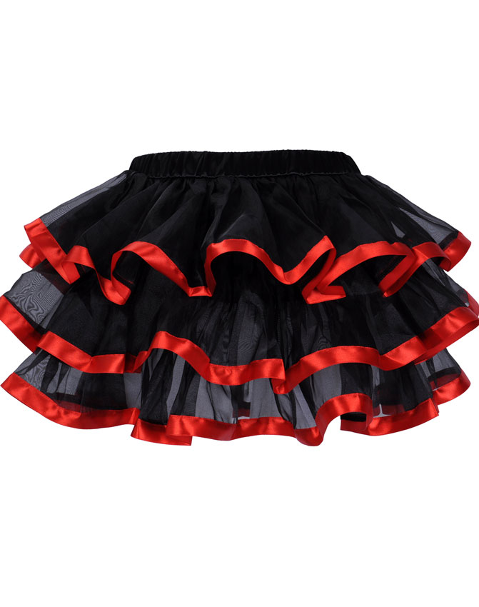 Tiered Chiffon Pettiskirt Red