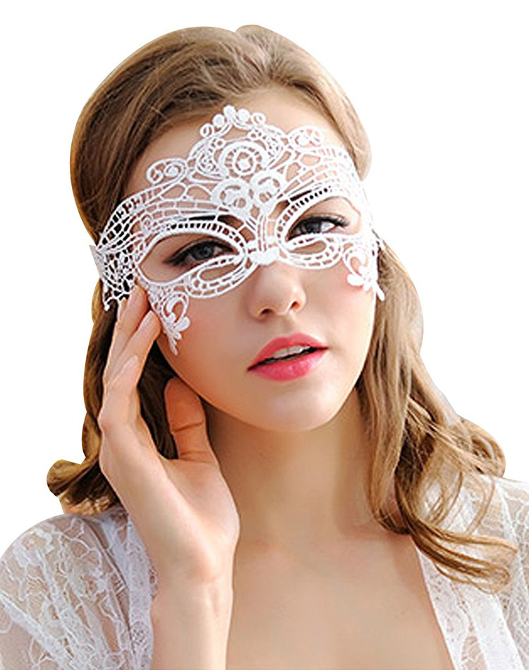 Embroidered Venice Masquerade Mask White