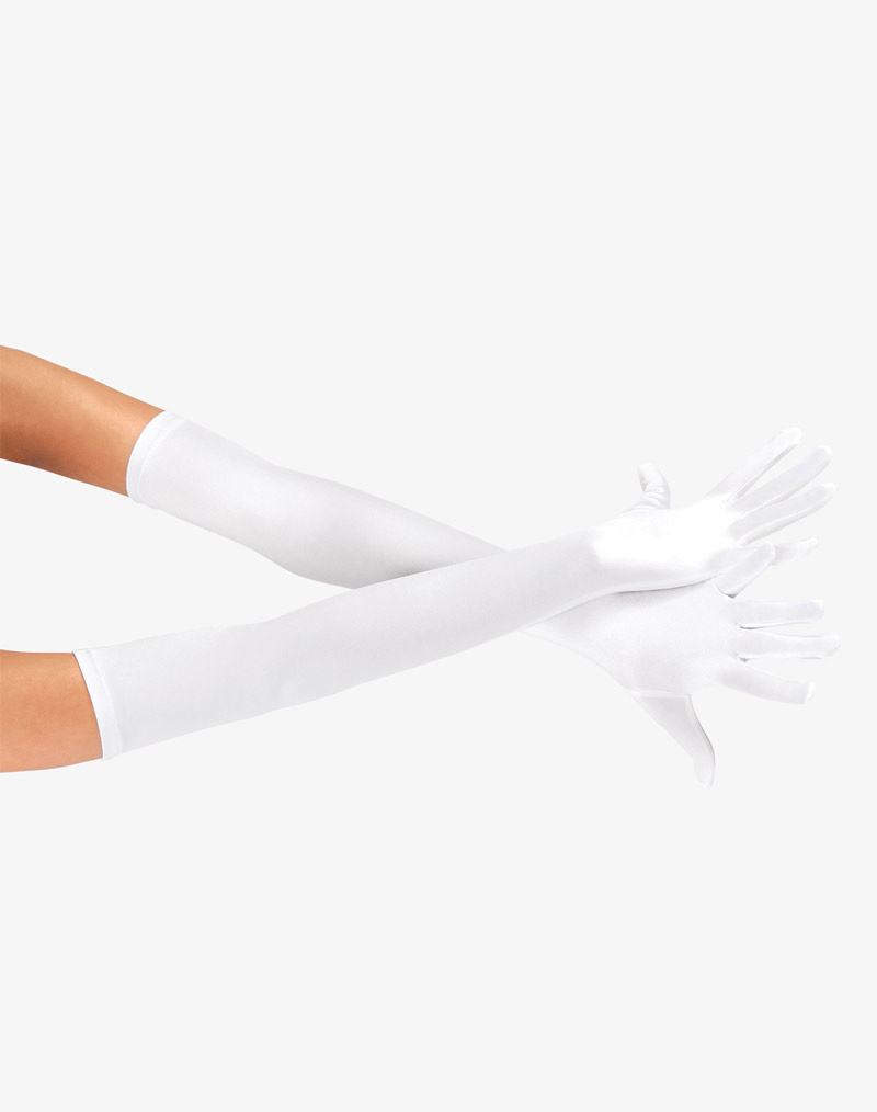 Satin Long Glove White