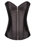 Black Satin Corset With Zipper Front