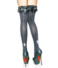 Spider Web Backseam Thigh Highs