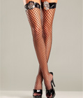 Fishnet Thigh High With Vinyl Top and Cop Badge