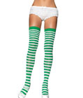 Striped Thigh Highs Green