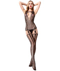 Striped Suspender Bodystocking