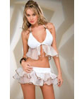 Naughty White Halter Top With Skirt