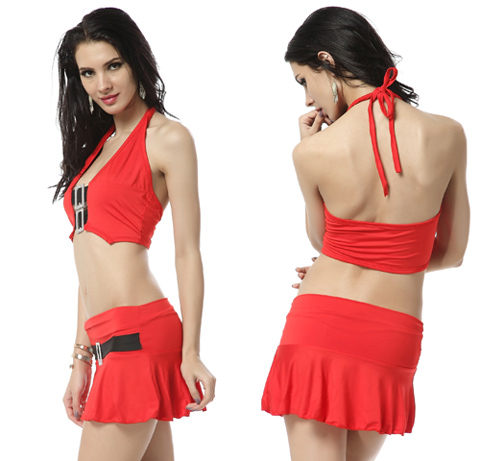 Halter Vest With Mini Skirt