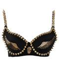 Metallic Wings And Spikes Bra