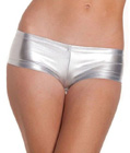 Metallic Booty Shorts Silver