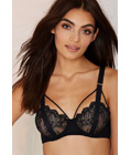 Cut Out Unlined Lace Bra Black