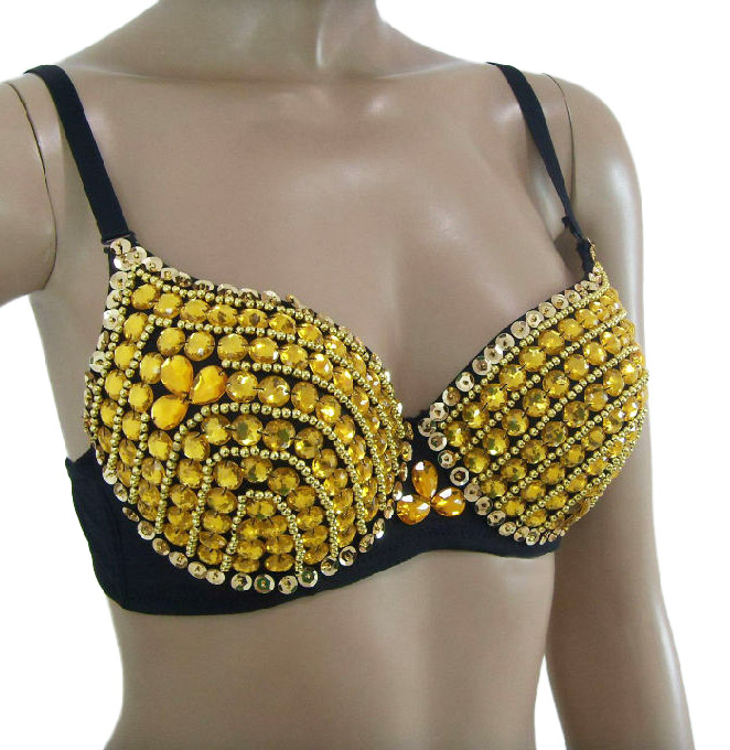 Rhinestone Bra Gold