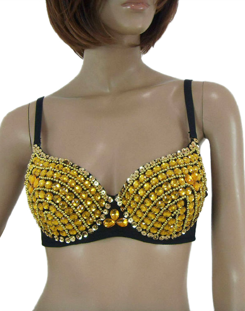 Rhinestone Bra Gold