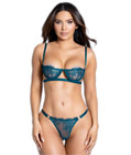 Casual Lace Bra Set Blue