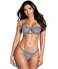 Casual Lace Bra Set Grey