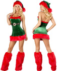 Santa's Envy Christmas Dress With Boot Covers