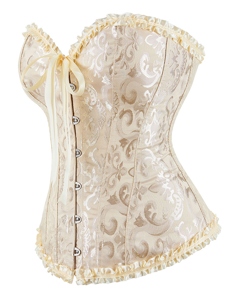 Gothic Brocade Corset Apricot