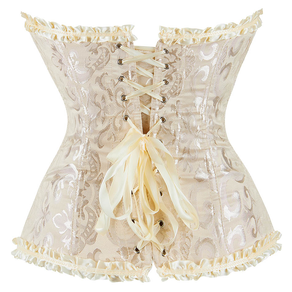 Gothic Brocade Corset Apricot