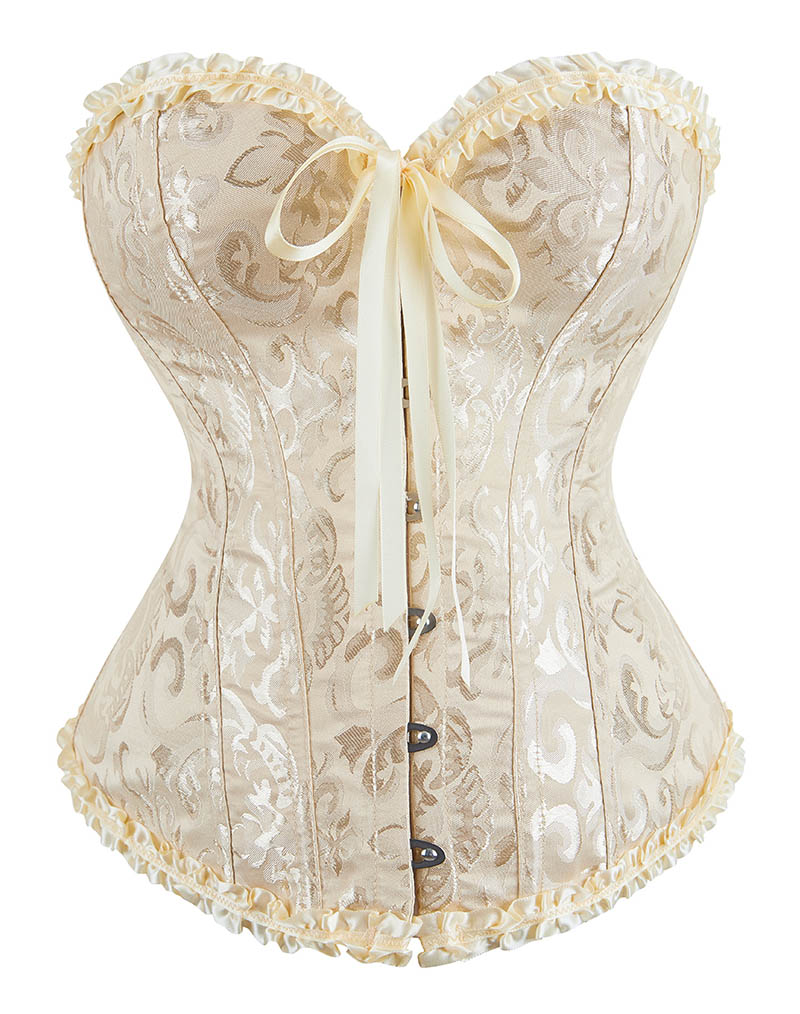 Gothic Brocade Corset Apricot