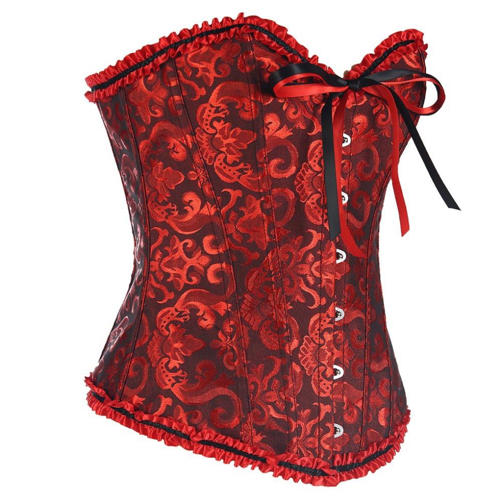 Gothic Brocade Corset Black&Red