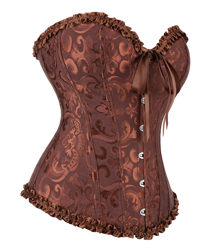 Gothic Brocade Corset Brown