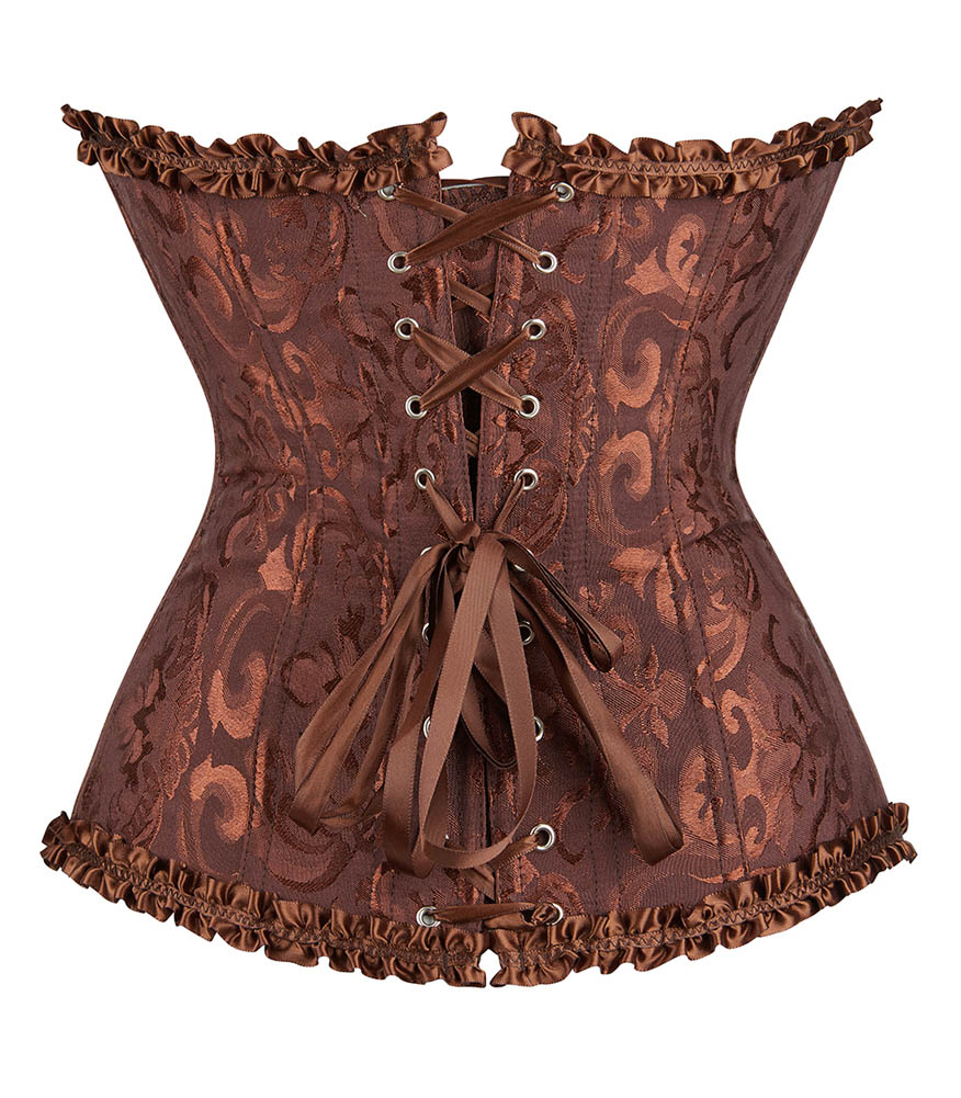 Gothic Brocade Corset Brown