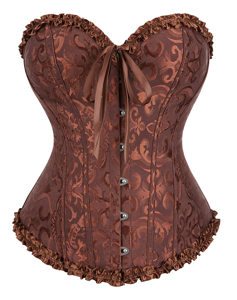 Gothic Brocade Corset Brown