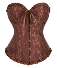 Gothic Brocade Corset Brown