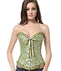 Gothic Brocade Corset Green