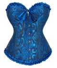 Gothic Brocade Corset Deep Blue