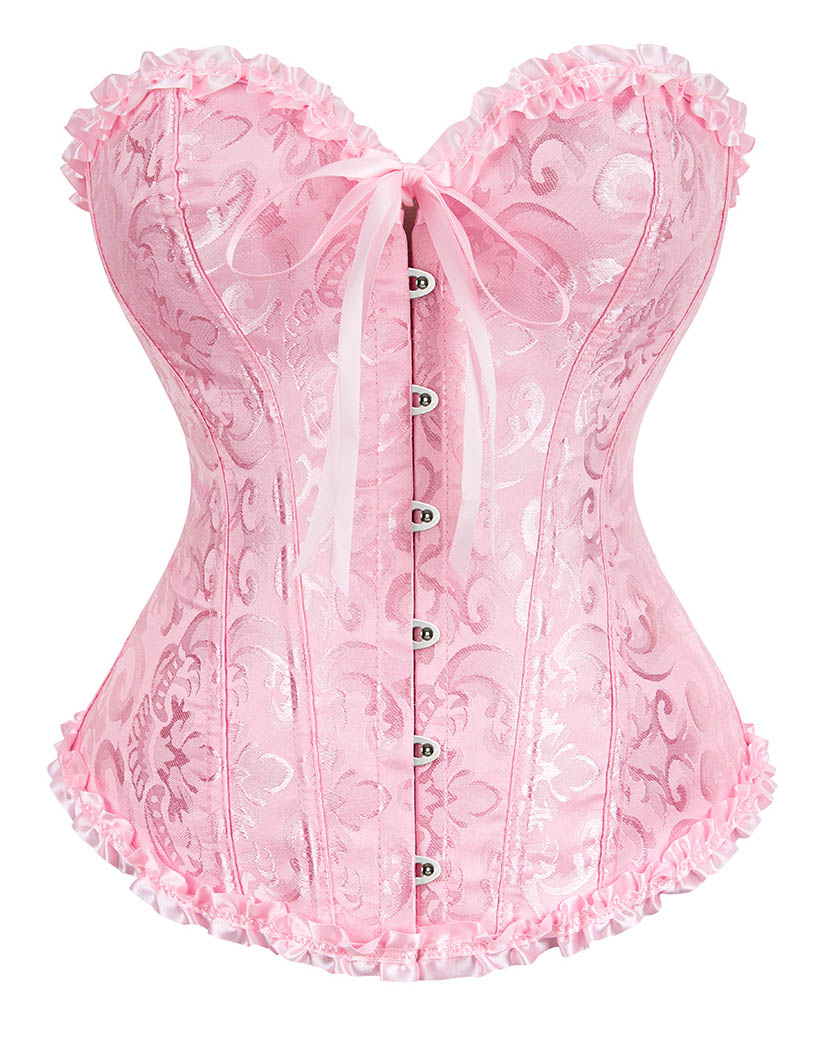 Gothic Brocade Corset Pink