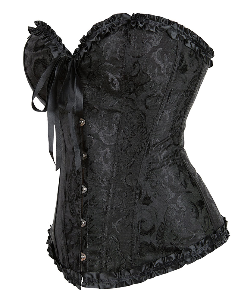 Gothic Brocade Corset Black