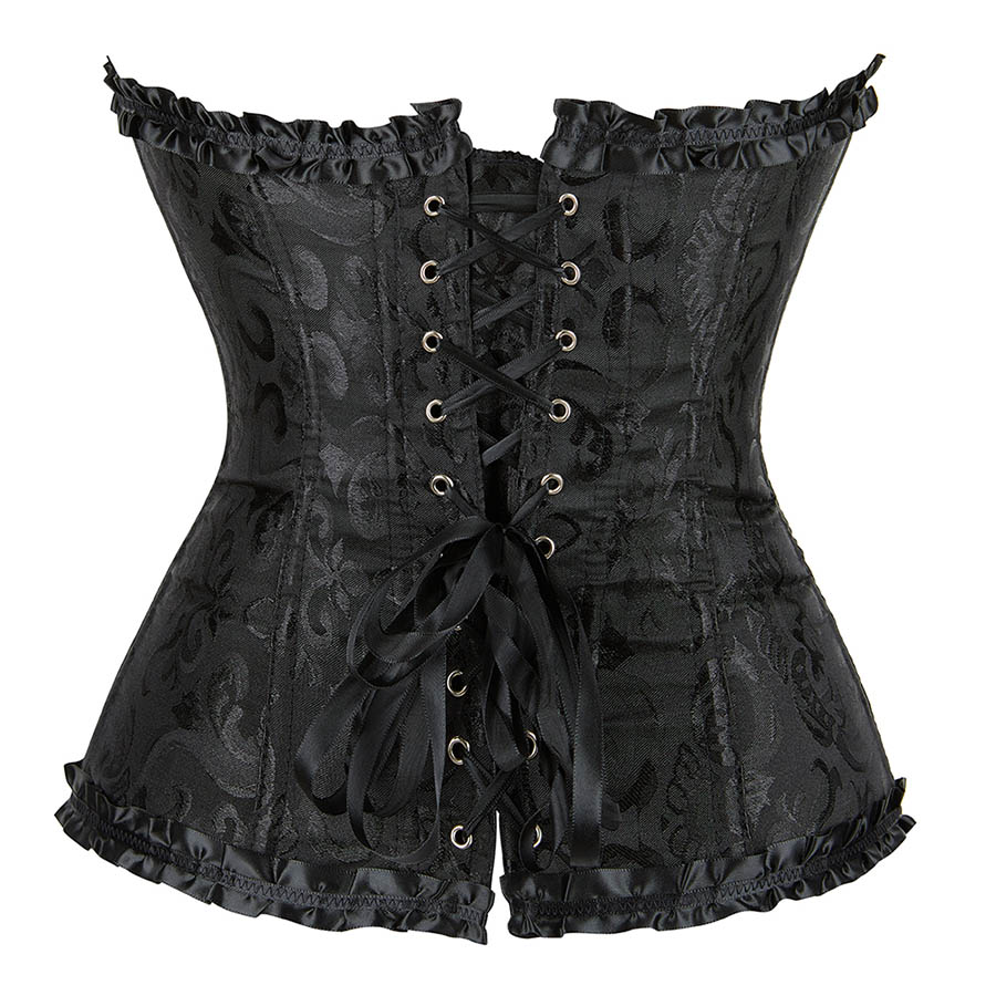 Gothic Brocade Corset Black