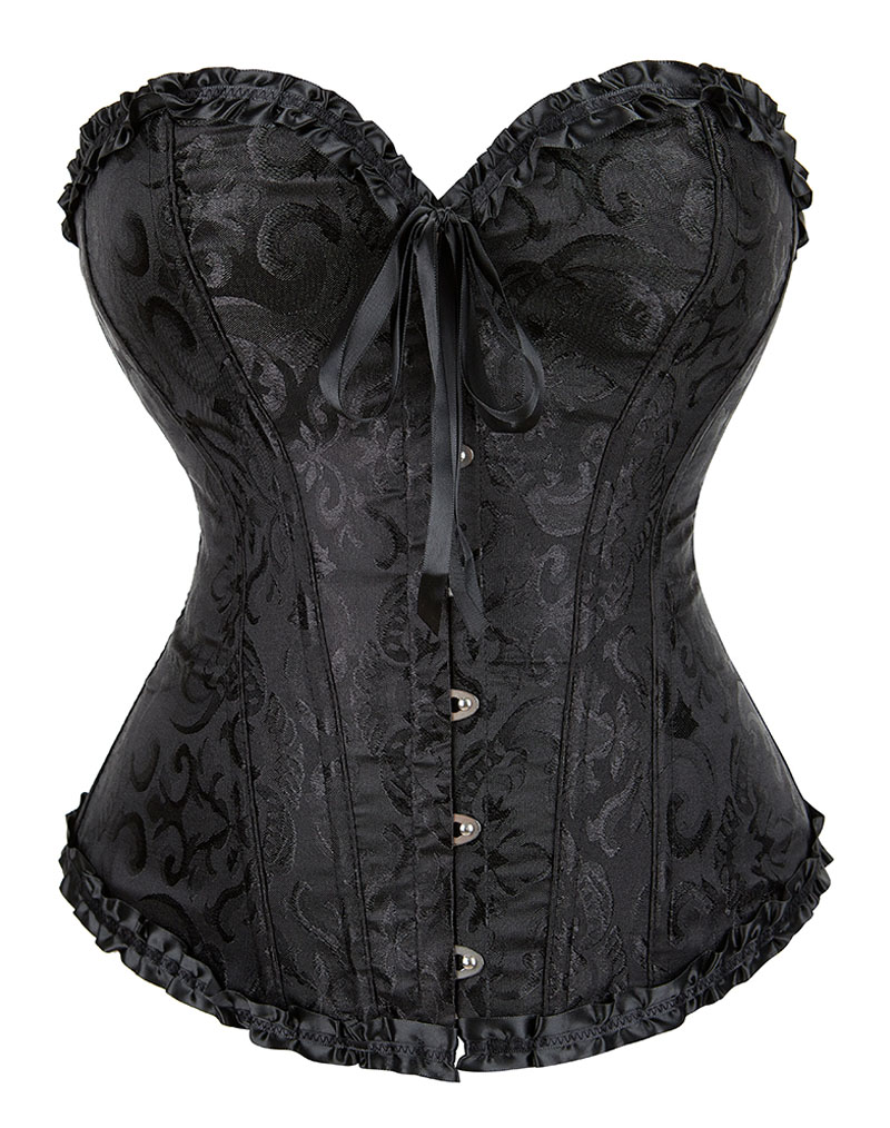 Gothic Brocade Corset Black