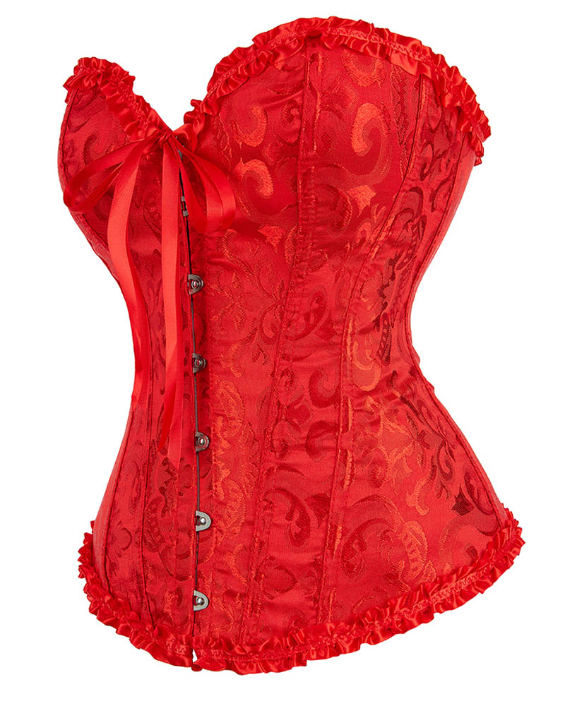 Gothic Brocade Corset Red