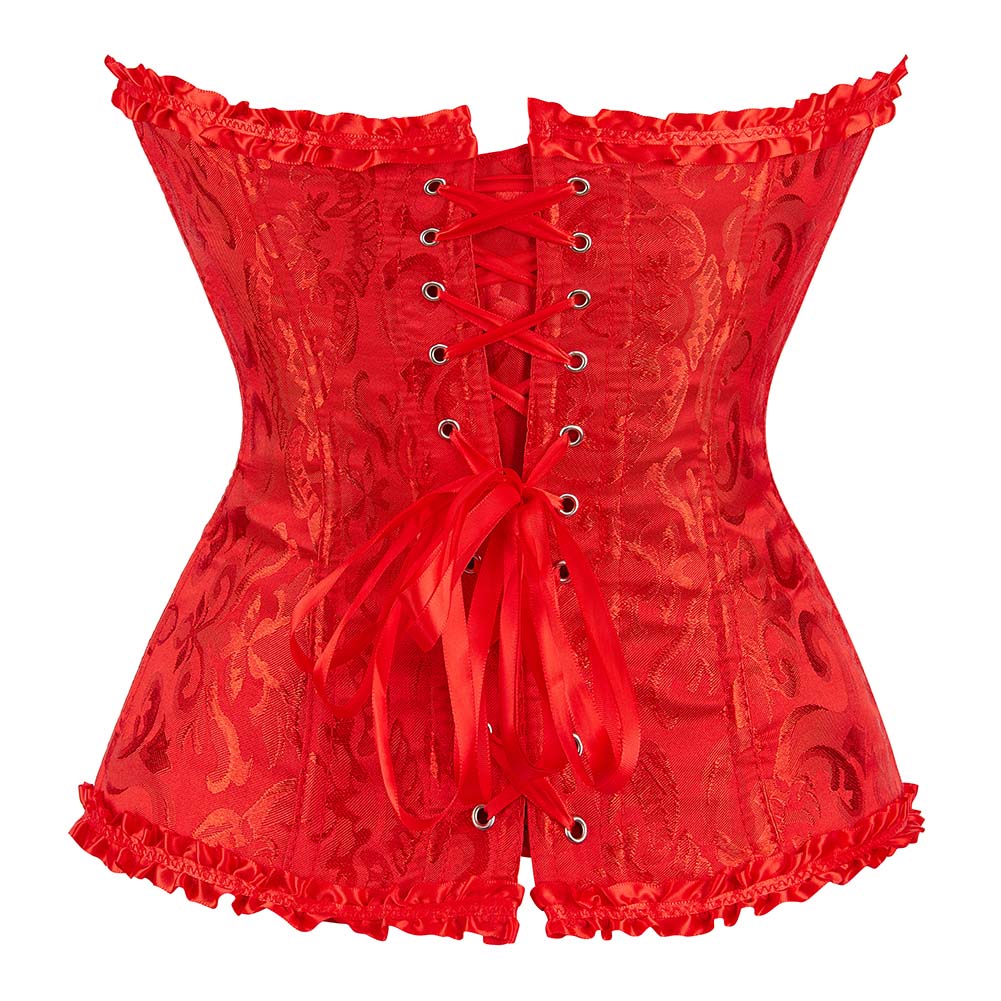 Gothic Brocade Corset Red