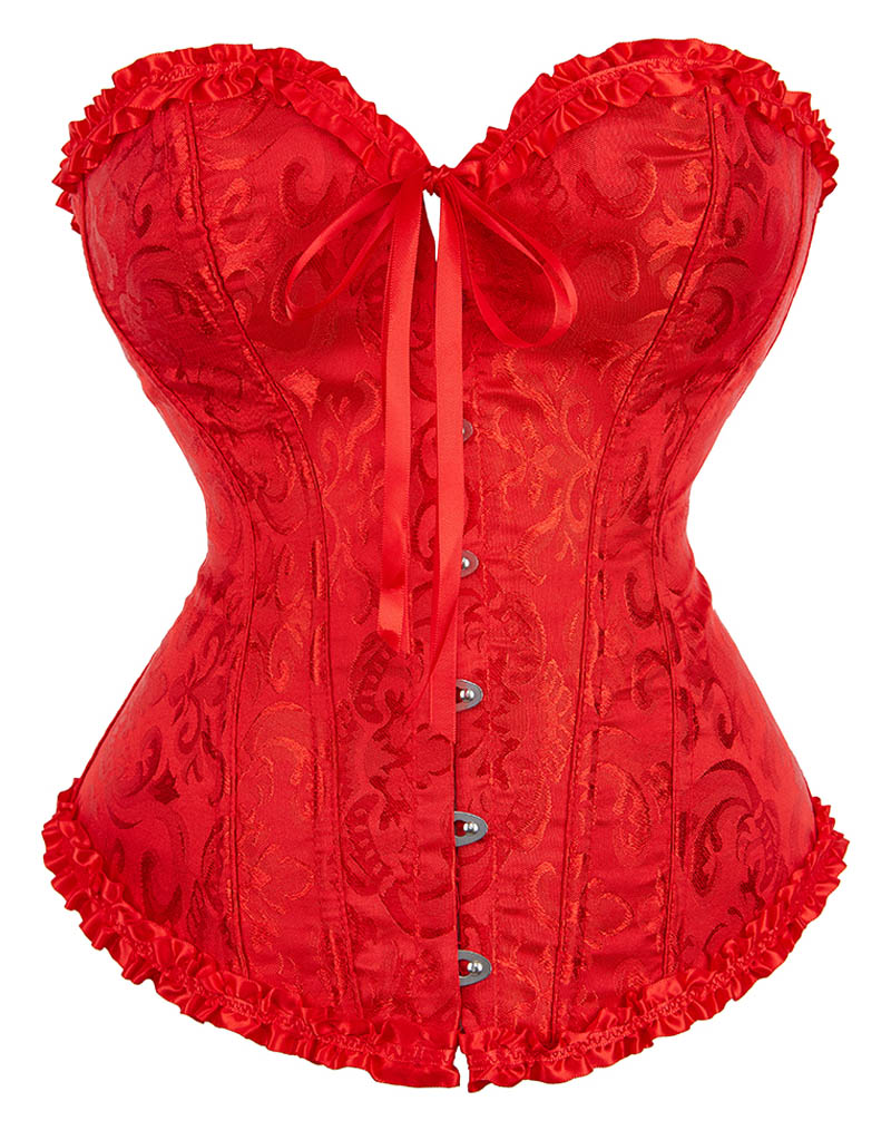 Gothic Brocade Corset Red