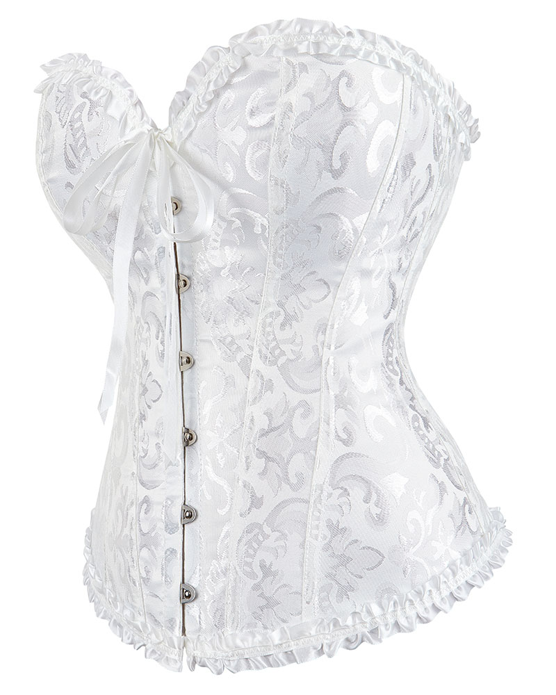 Gothic Brocade Corset White