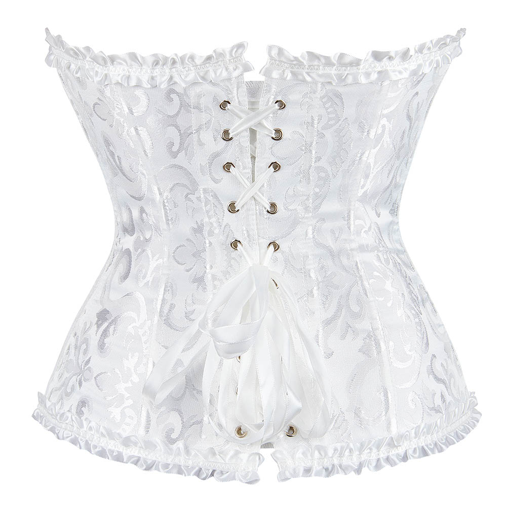 Gothic Brocade Corset White