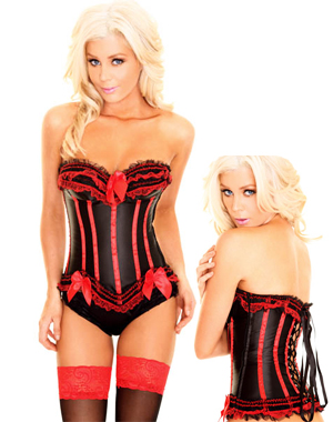 Elegant Black and Red Corset