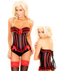 Elegant Black and Red Corset