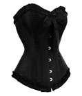 Taffeta Overbust Corset Black