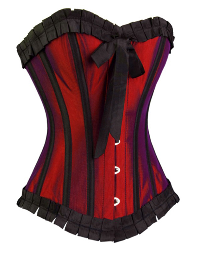 Taffeta Overbust Corset Burgundy