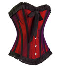 Taffeta Overbust Corset Burgundy