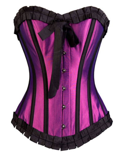 Taffeta Overbust Corset Magenta