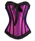 Taffeta Overbust Corset Magenta