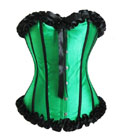 Green Corset With Black Trimmed