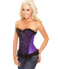 Elegant purple lace trim Corset