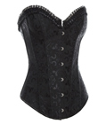 Steel Boned Brocade Bridal Corset Black