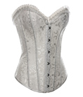 Steel Boned Brocade Bridal Corset White