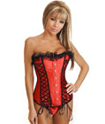 Lace-Up Lover Burlesque Corset Red